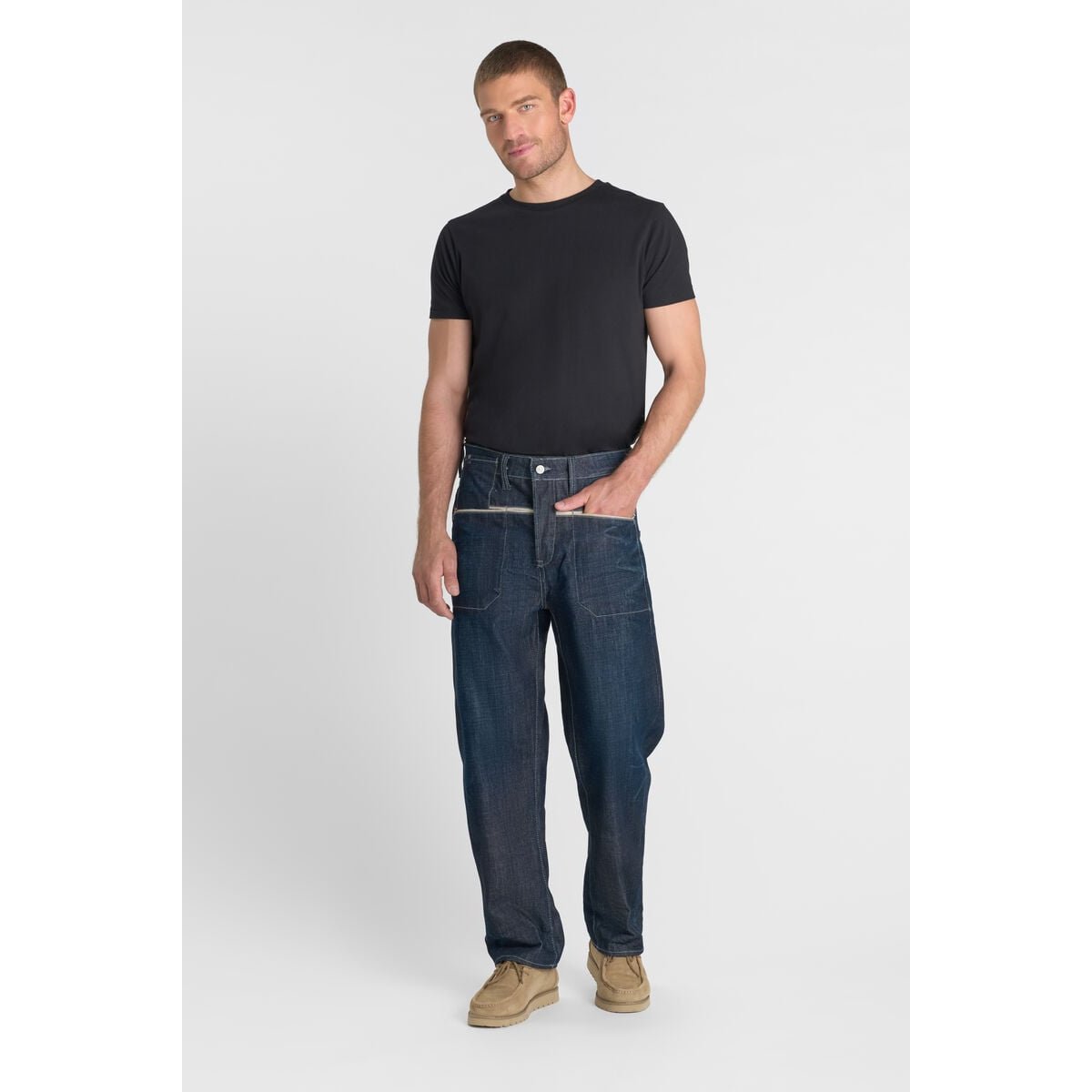 Jeans loose, large loose, longueur 34 blue, LE TEMPS DES CERISES