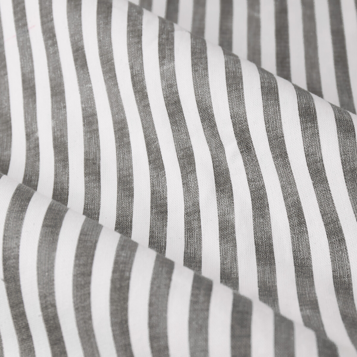 Hebden Striped Cotton Pencil Pleat Curtains grey, YARD