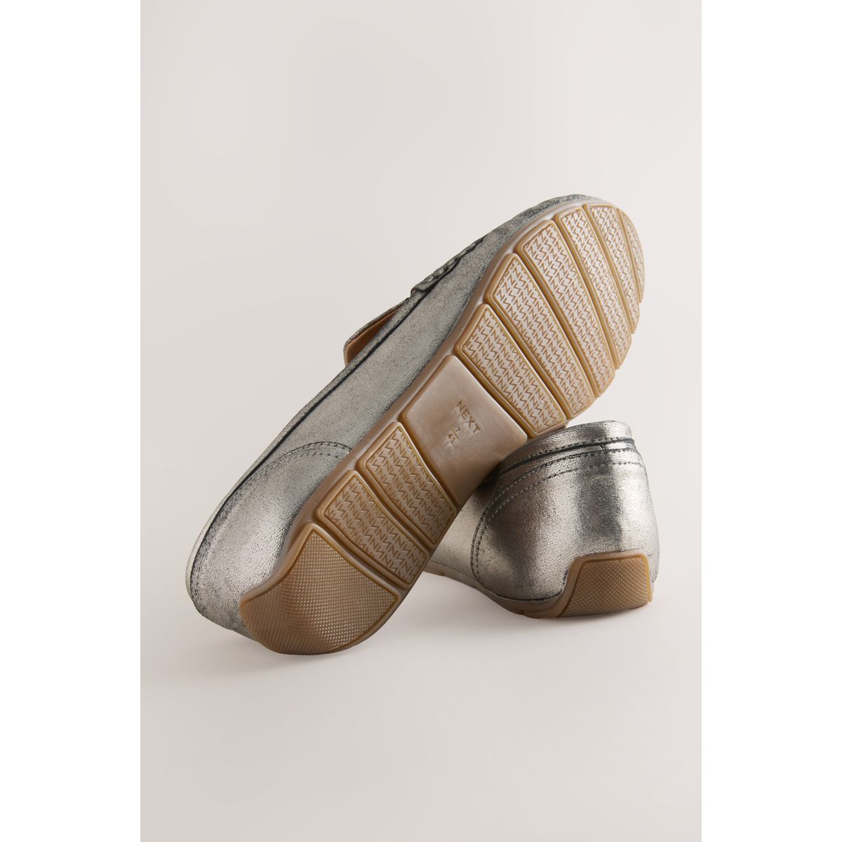 Mocassins à bout rond argent, NEXT