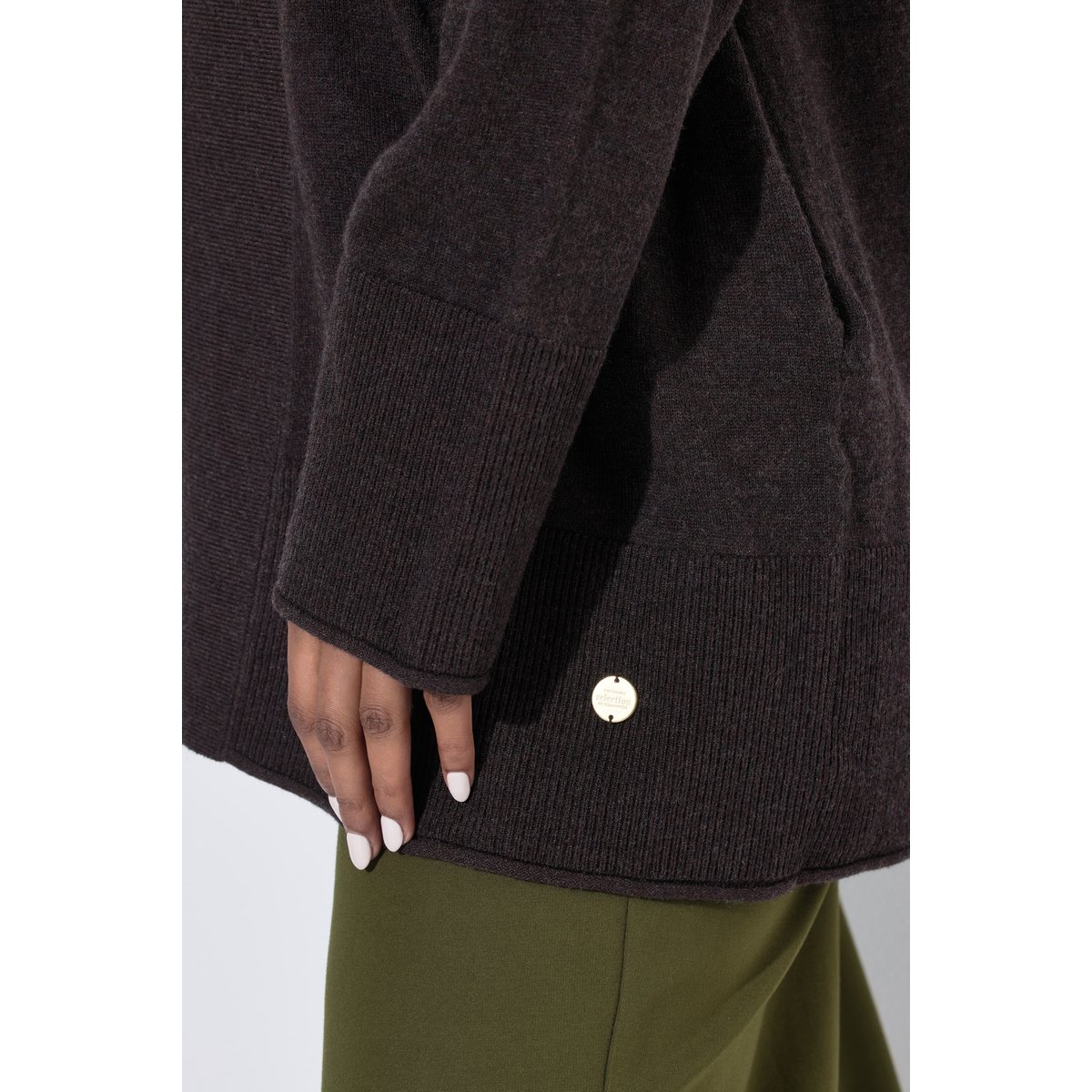Cardigan en laine mélangée acajou, ULLA POPKEN