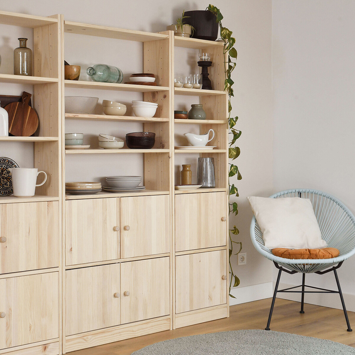 2 Doors for GALA shelf - 80 cm light wood, EUROPE & NATURE