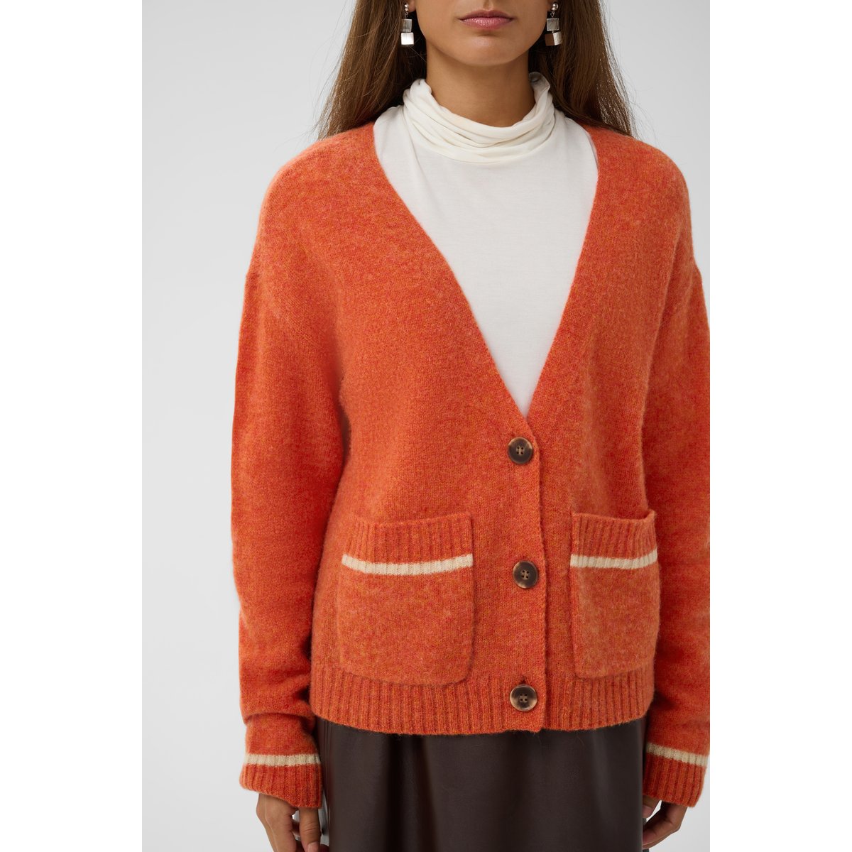 Pullover tricoté orange mecca orange melange, CULTURE