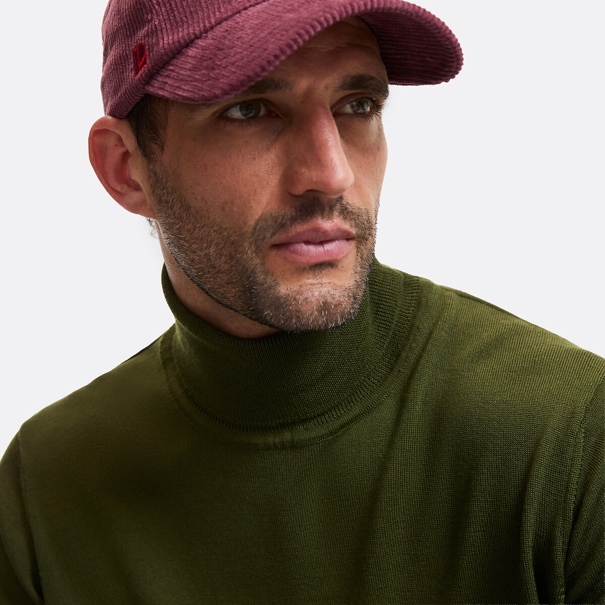 Merino Turtleneck Jumper khaki, LA REDOUTE COLLECTIONS
