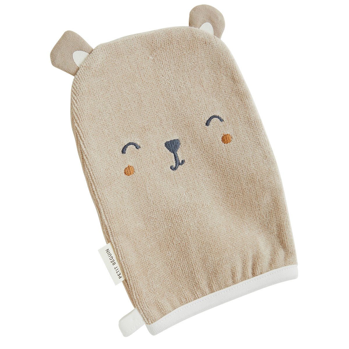 Cape de bain et gant bébé Eliah ecru, PETIT BEGUIN