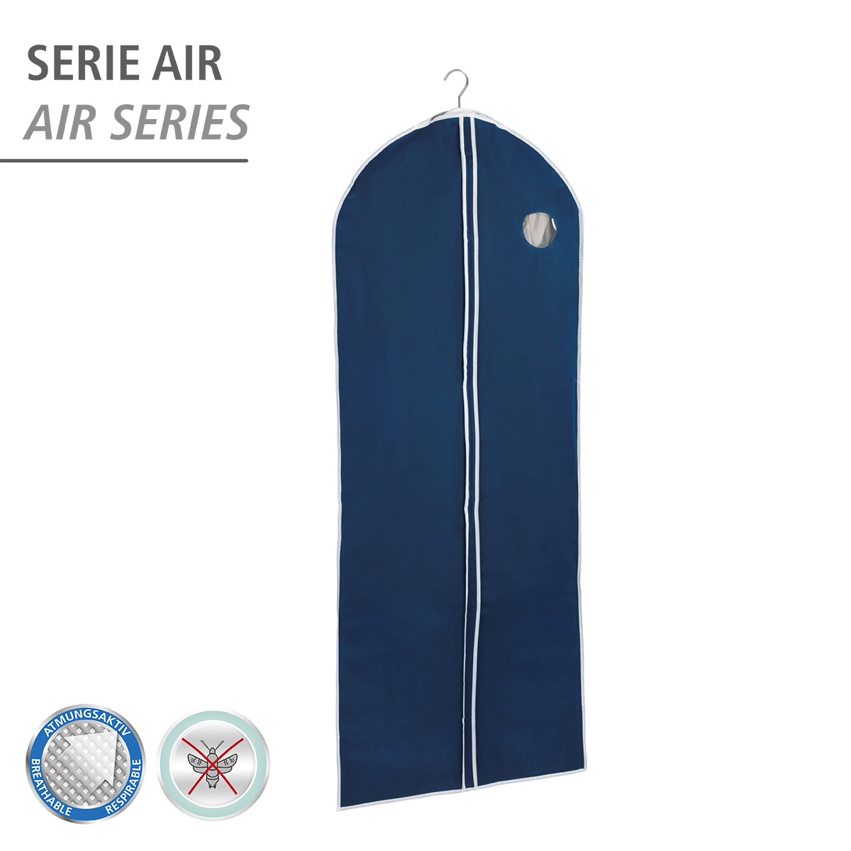 Lot de 4 housses de vêtements zippées AIR bleu, WENKO