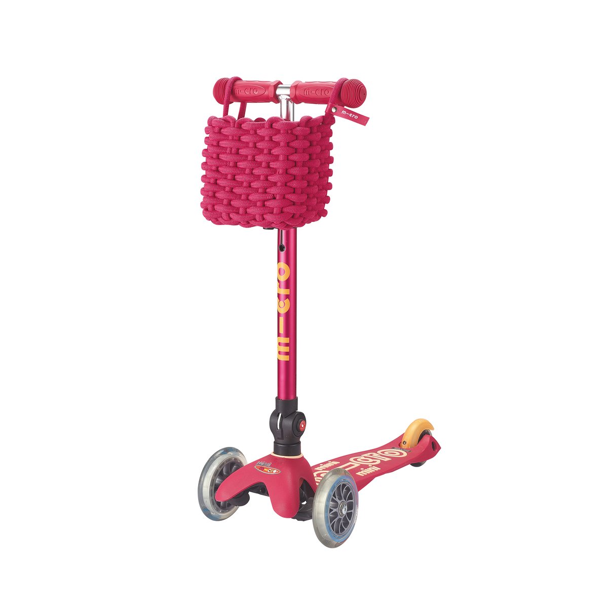 Panier rose pour trottinette rose, MICRO MOBILITY
