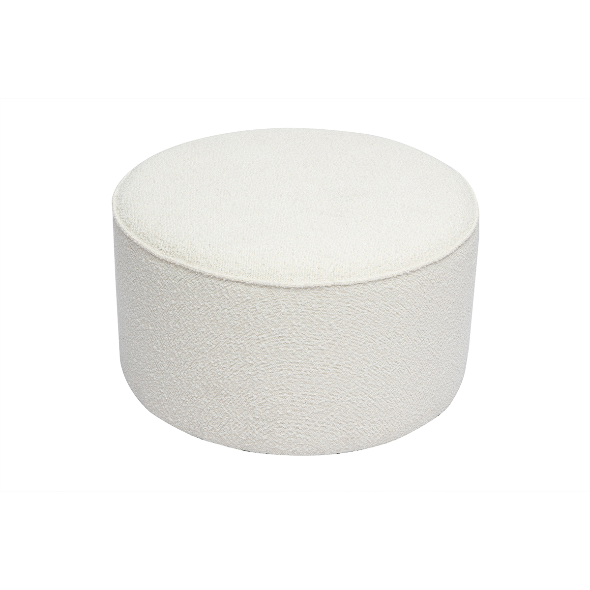 Pouf rond en velours côtelé terre brûlée D70 cm PAUL blanc, MILIBOO