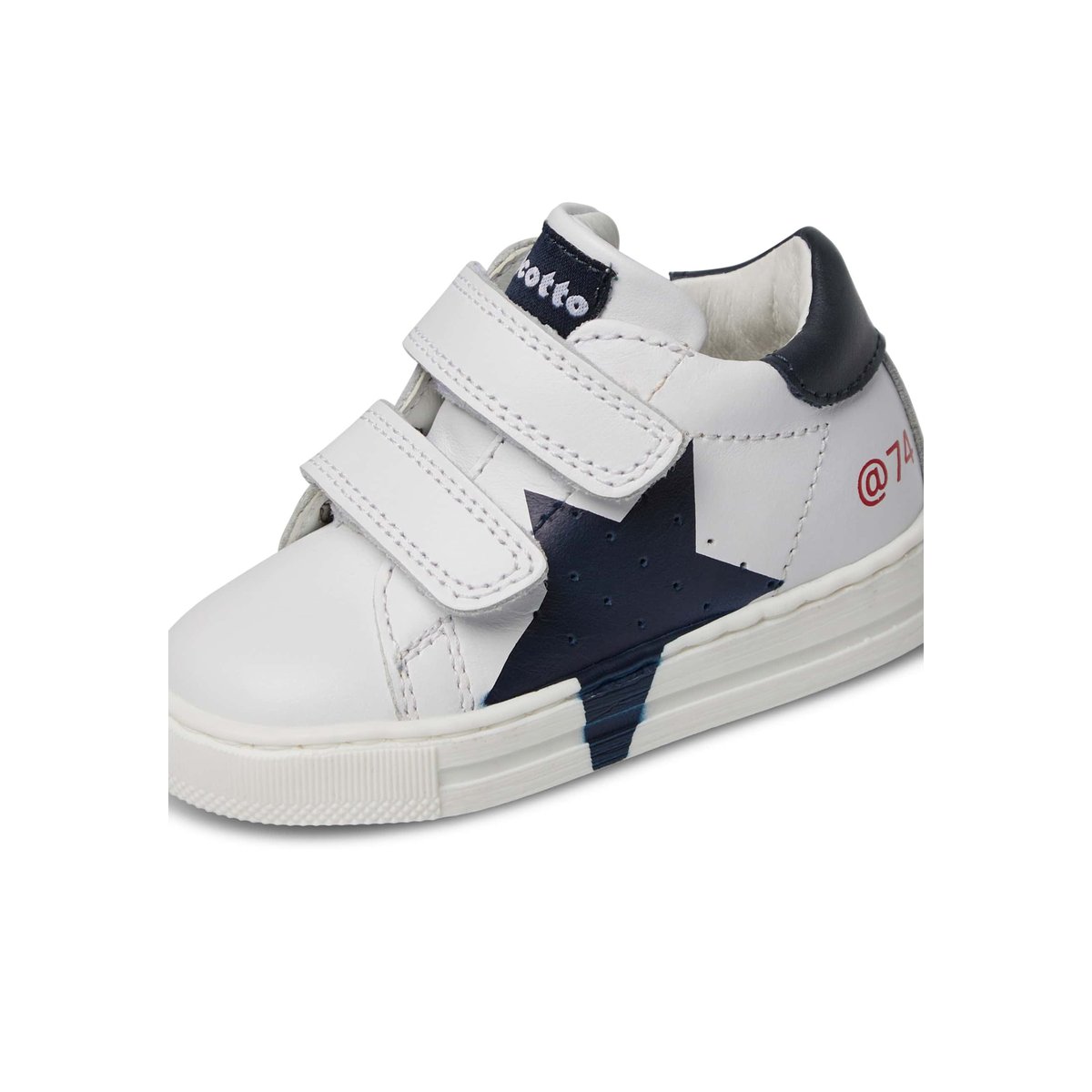 Sneakers en cuir avec étoile SALAZAR 3 VL blanc-bleu, FALCOTTO
