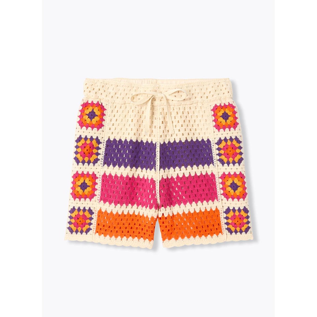 Short en crochet rayures multicolores, PROMOD
