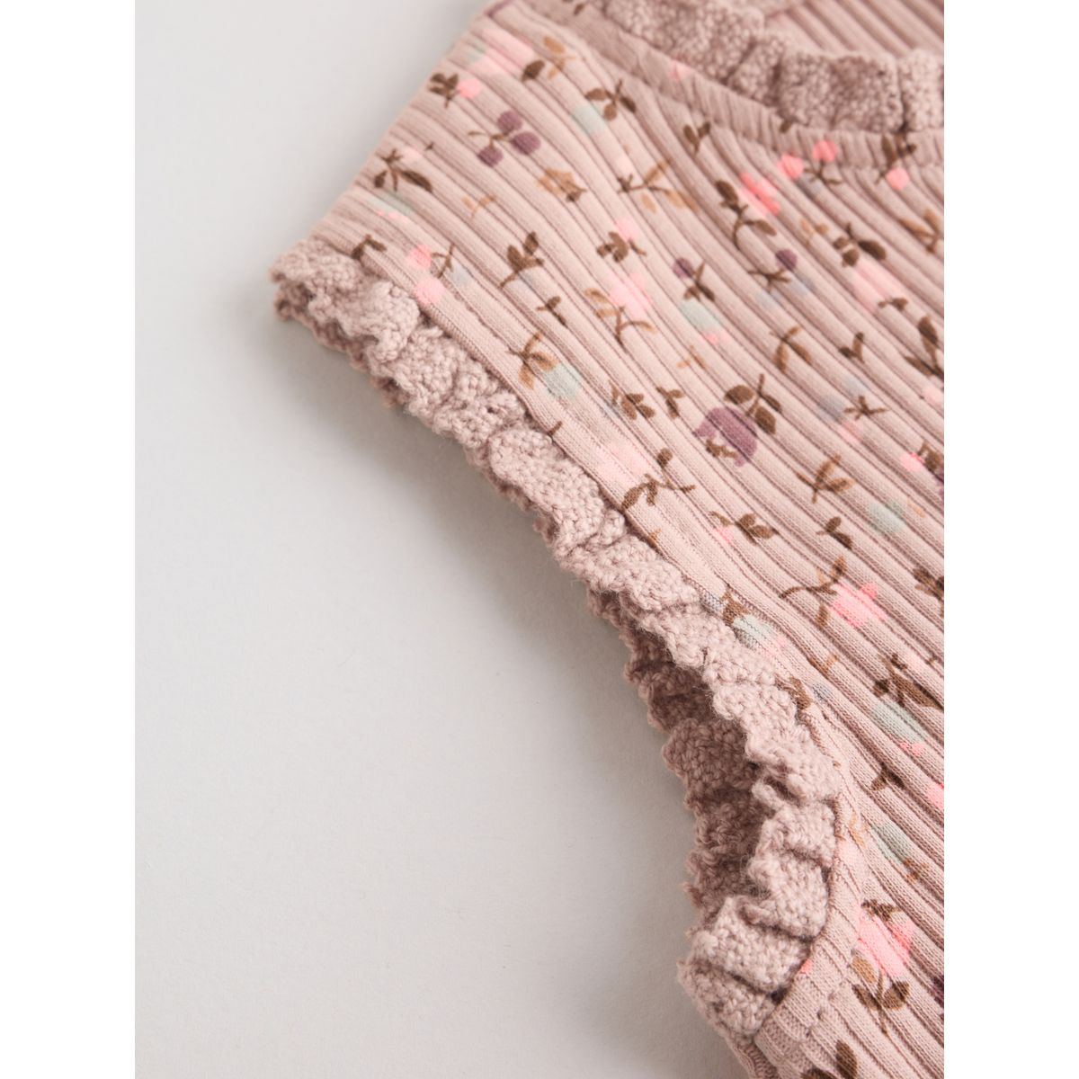 Barboteuse bébé boutonnée, lot de 3 imprimé floral ton sur ton marron, NEXT