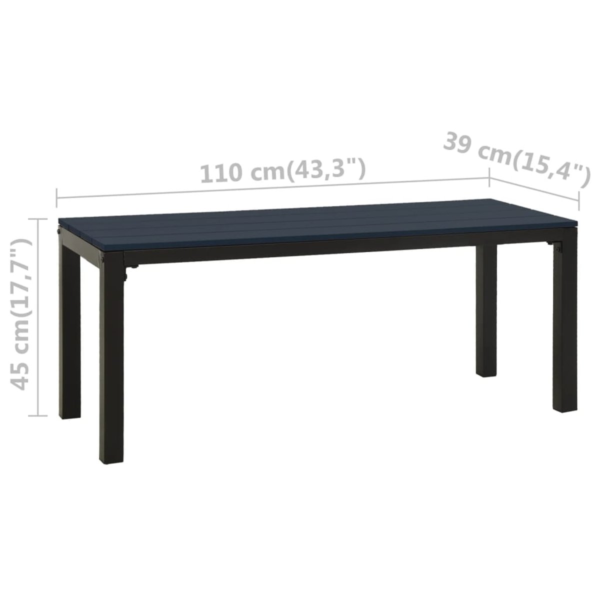 Banc de jardin acier noir, HOME MAISON