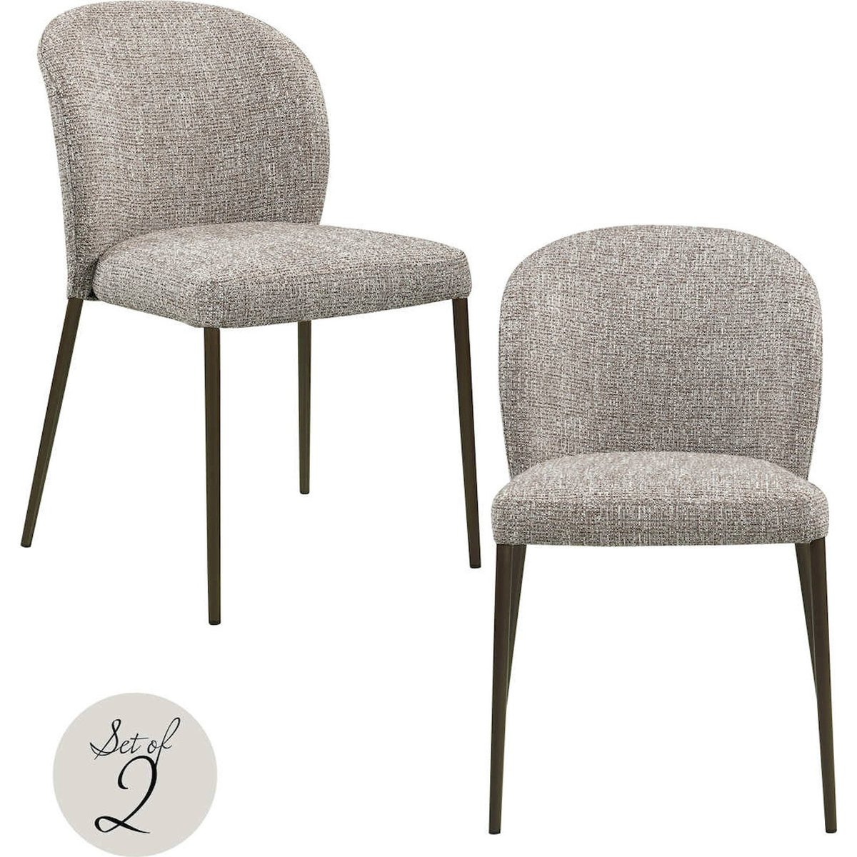 Chaise empilable de salle à manger, Lot de 2 earth tweed, RECOLLECTION