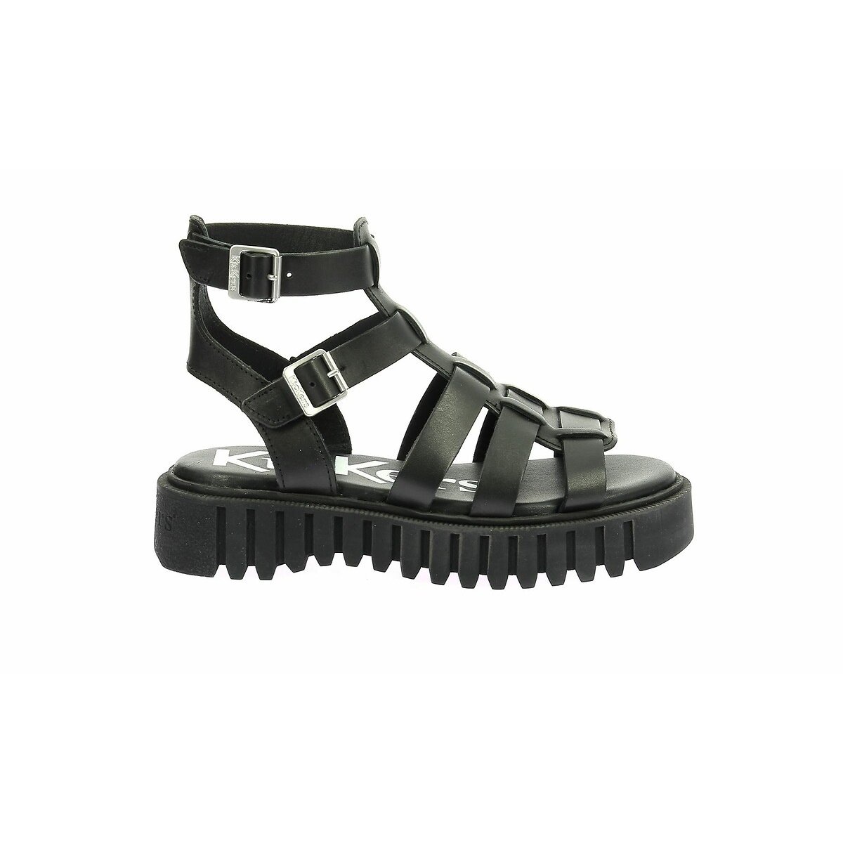 Sandales cuir Kick Fabiola noir, KICKERS