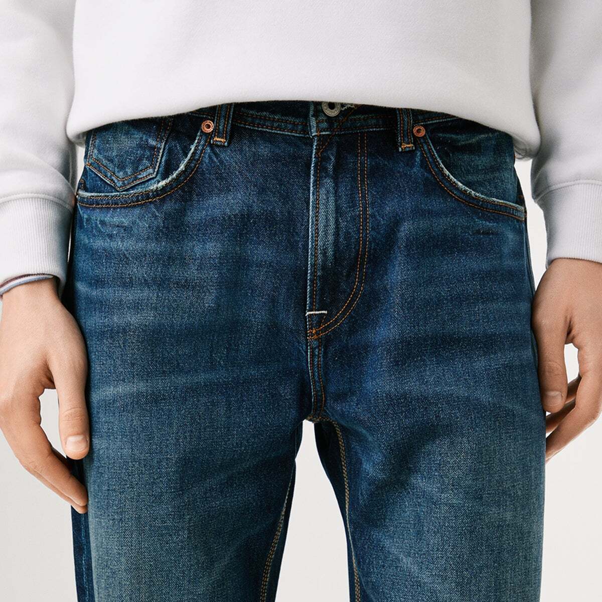 Jean Coupe Regular, Taille Normale - Byron 12oz blue rigid denim, PEPE JEANS