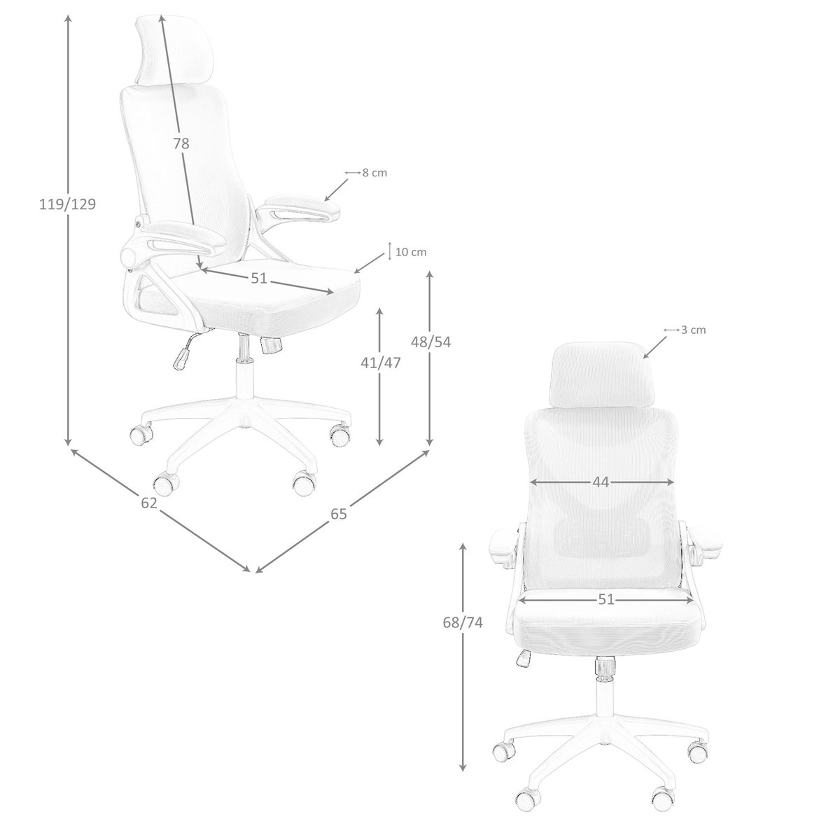 Fauteuil de bureau pivotant tissu gris, ANGEL CERDA