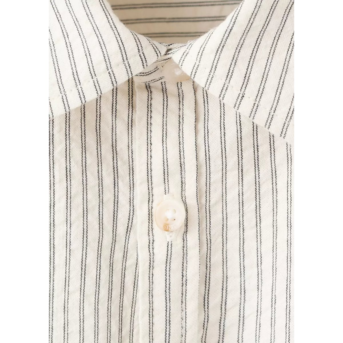 Chemise à rayures en coton écru, MANGO KIDS