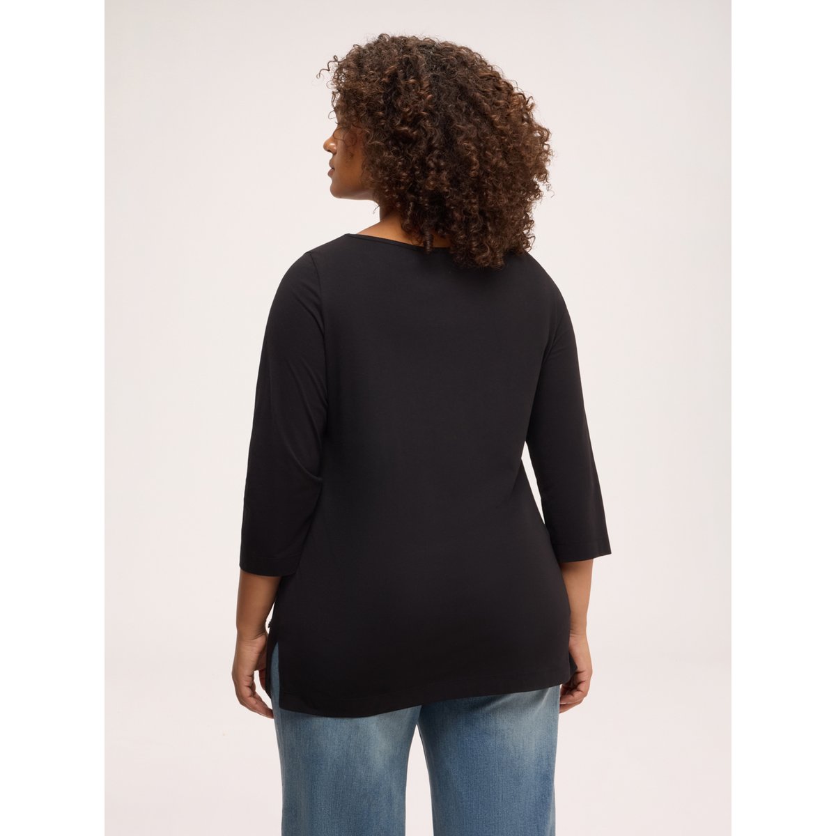 T-shirt à encolure bateau noir, FIORELLA RUBINO