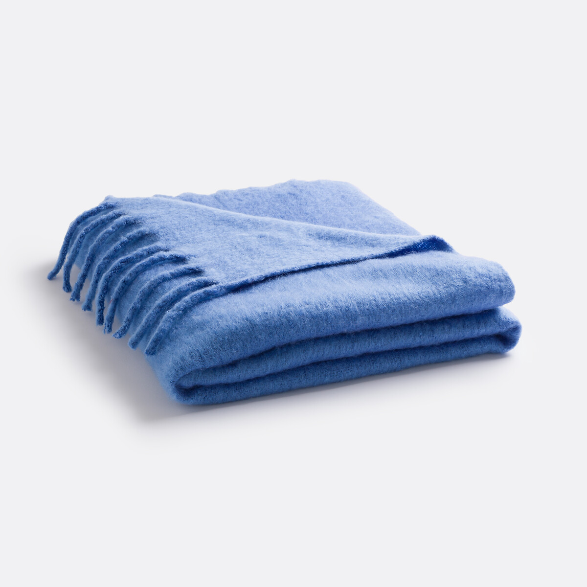 Plaid frangé, Basalm bleu, LA REDOUTE INTERIEURS