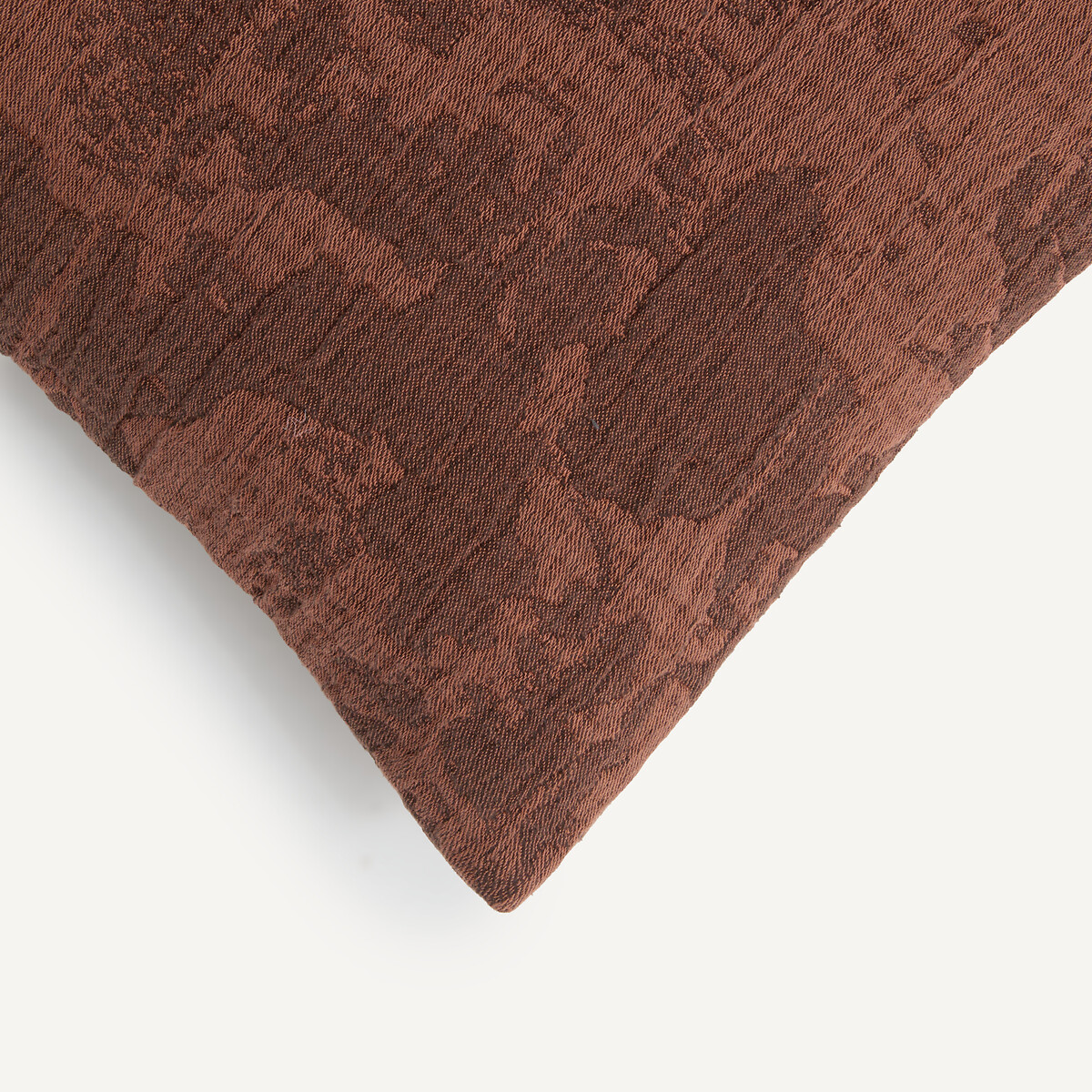 Funda de cojín en jacquard de algodón, LIV teja, AM.PM