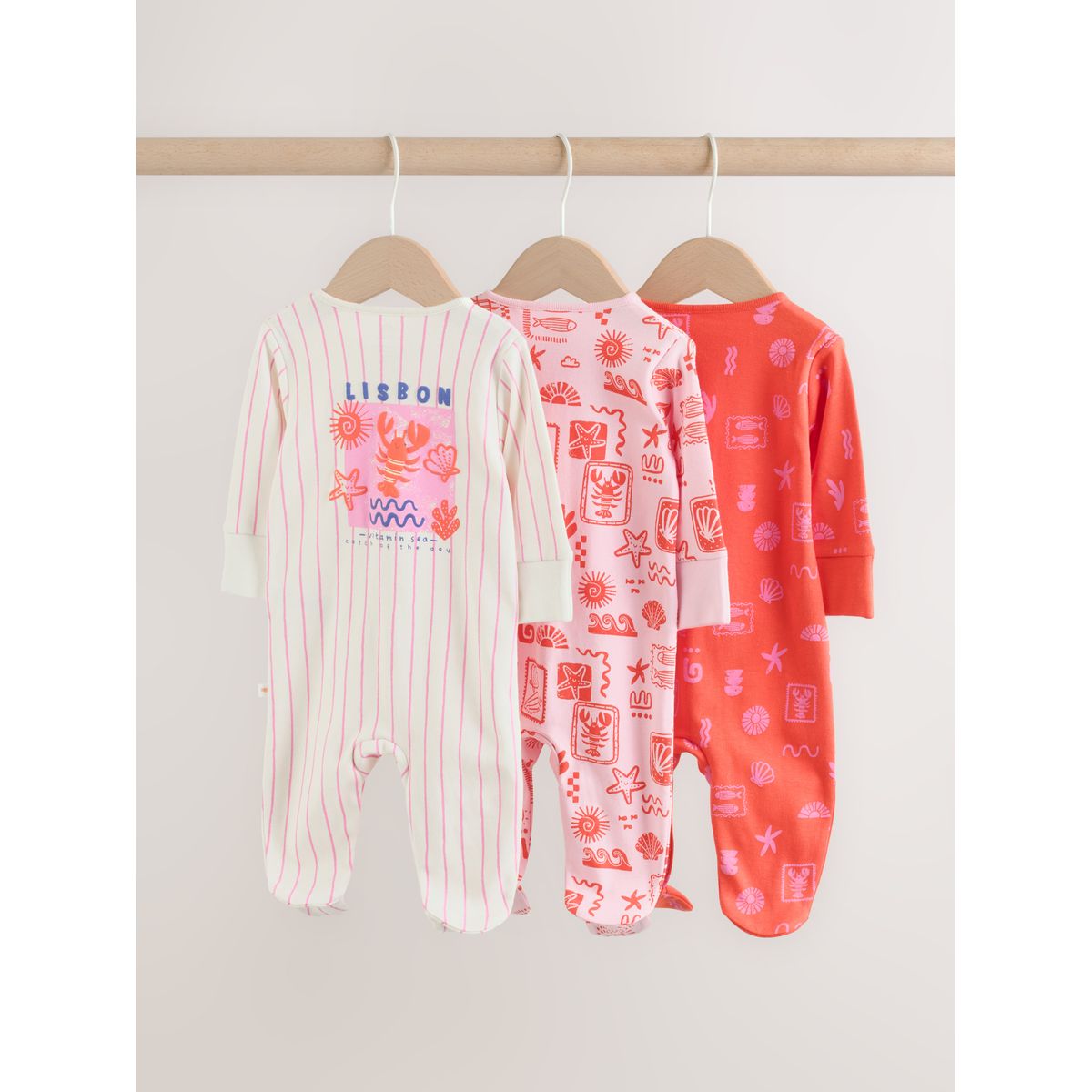 Dors-bien bébé, lot de 3 rouge/rose, NEXT