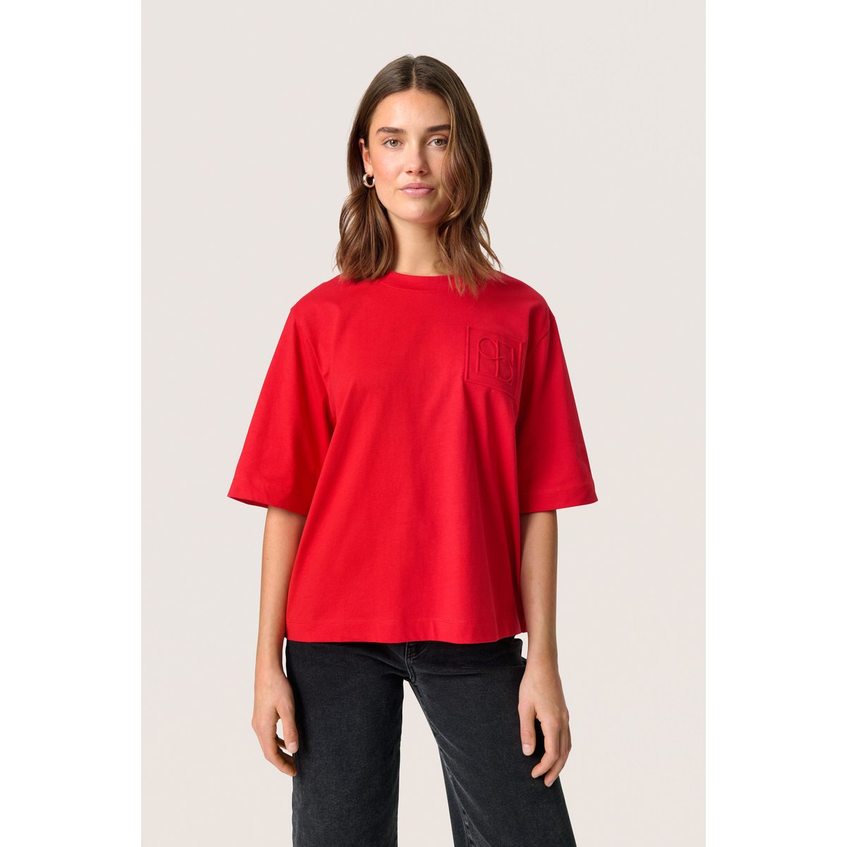 T-shirt rouge salsa, SOAKED IN LUXURY