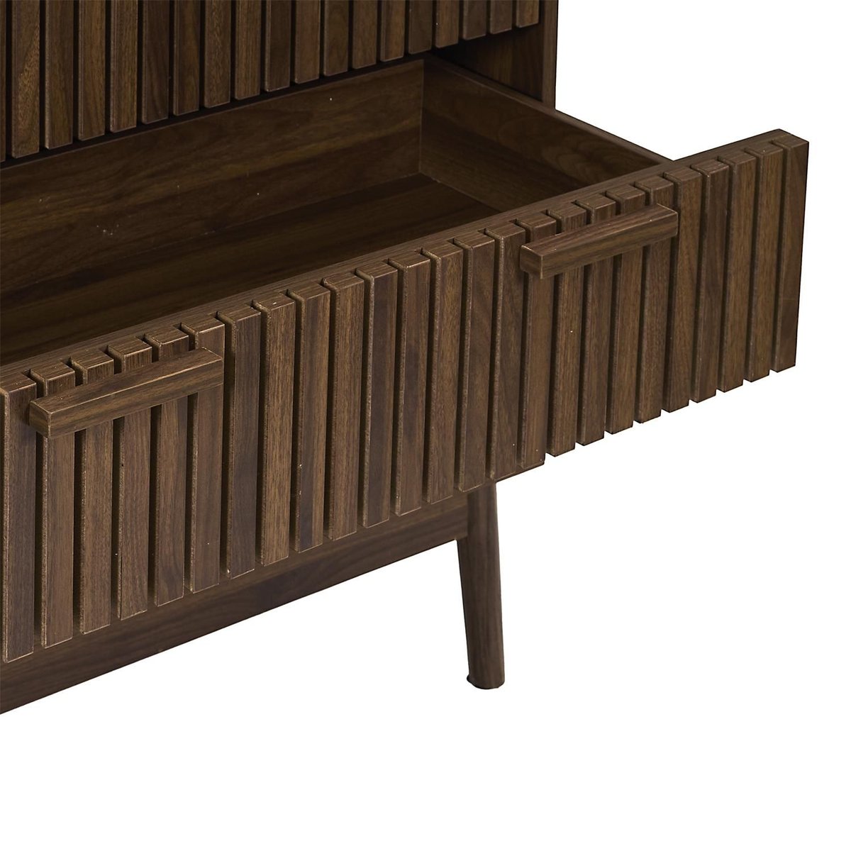 Commode 3 tiroirs effet bois foncé SAULK marron, THE HOME DECO FACTORY