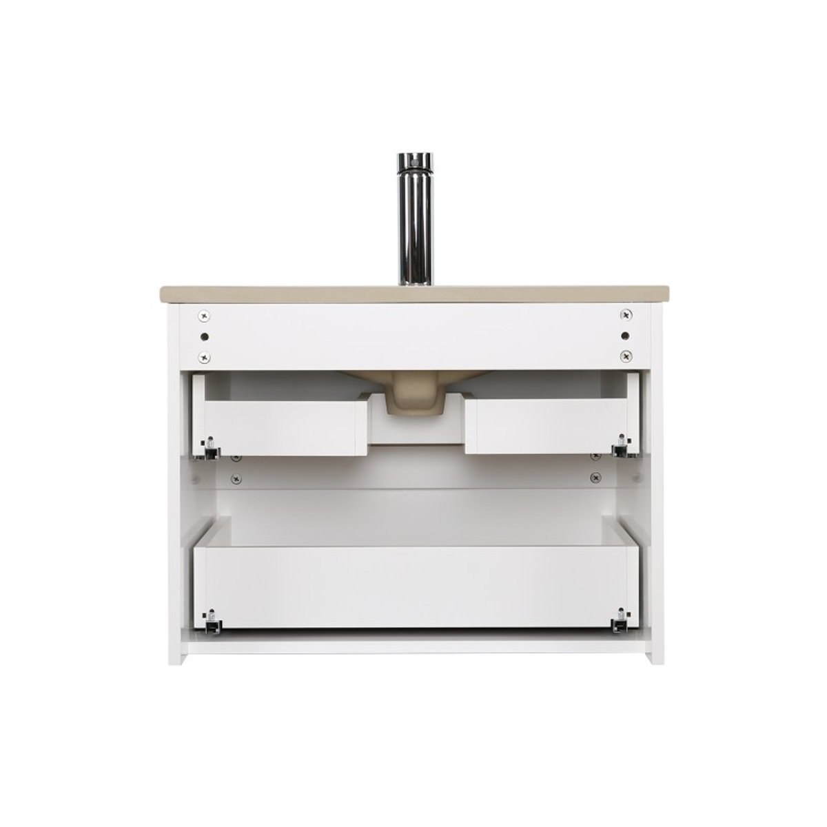 Meuble simple+robinet+miroir+colonne SORRENTO blanc brillant, MOB IN