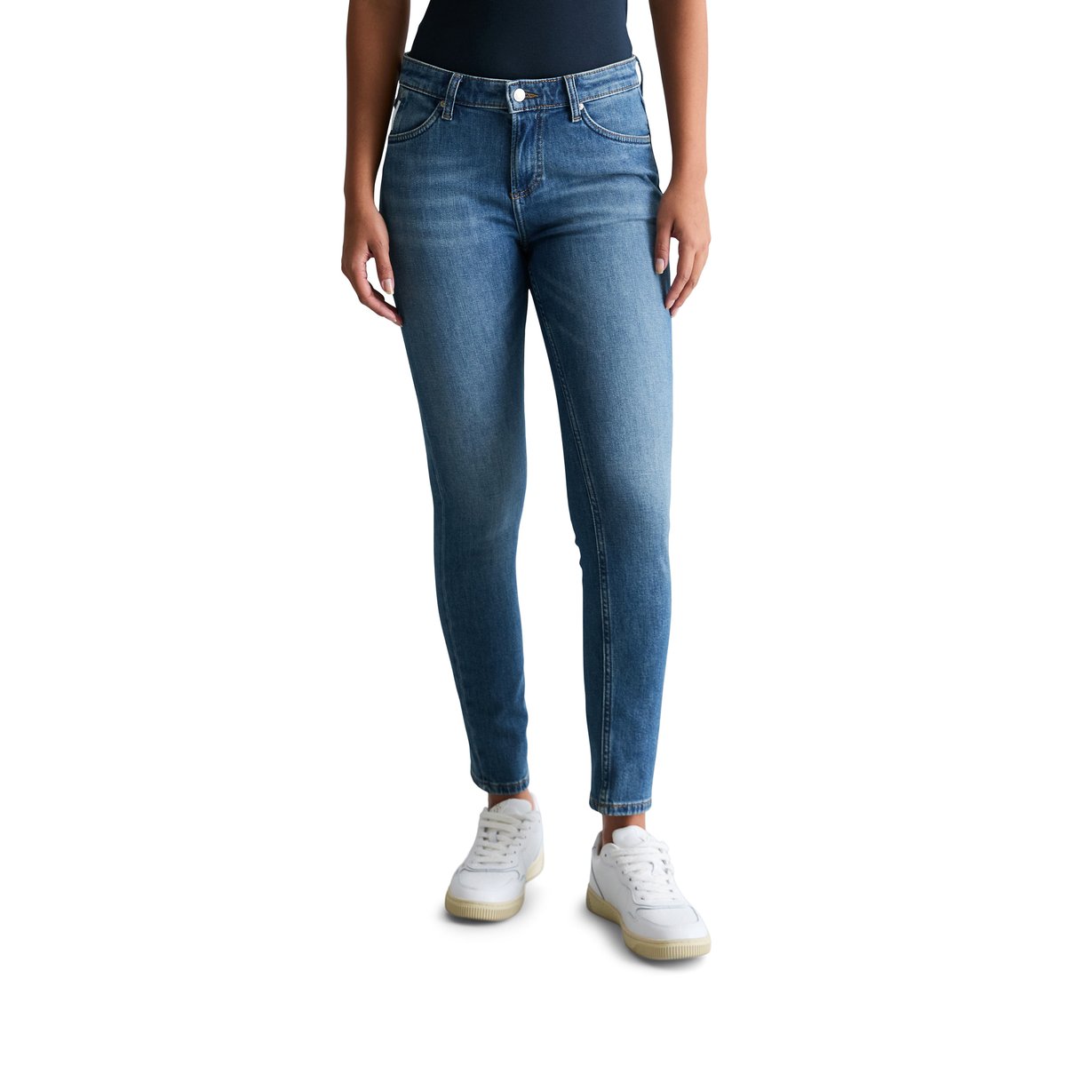 Jeans modèle Kaj skinny cropped en coton bio mélangé bleu moyen, MARC O’POLO DENIM