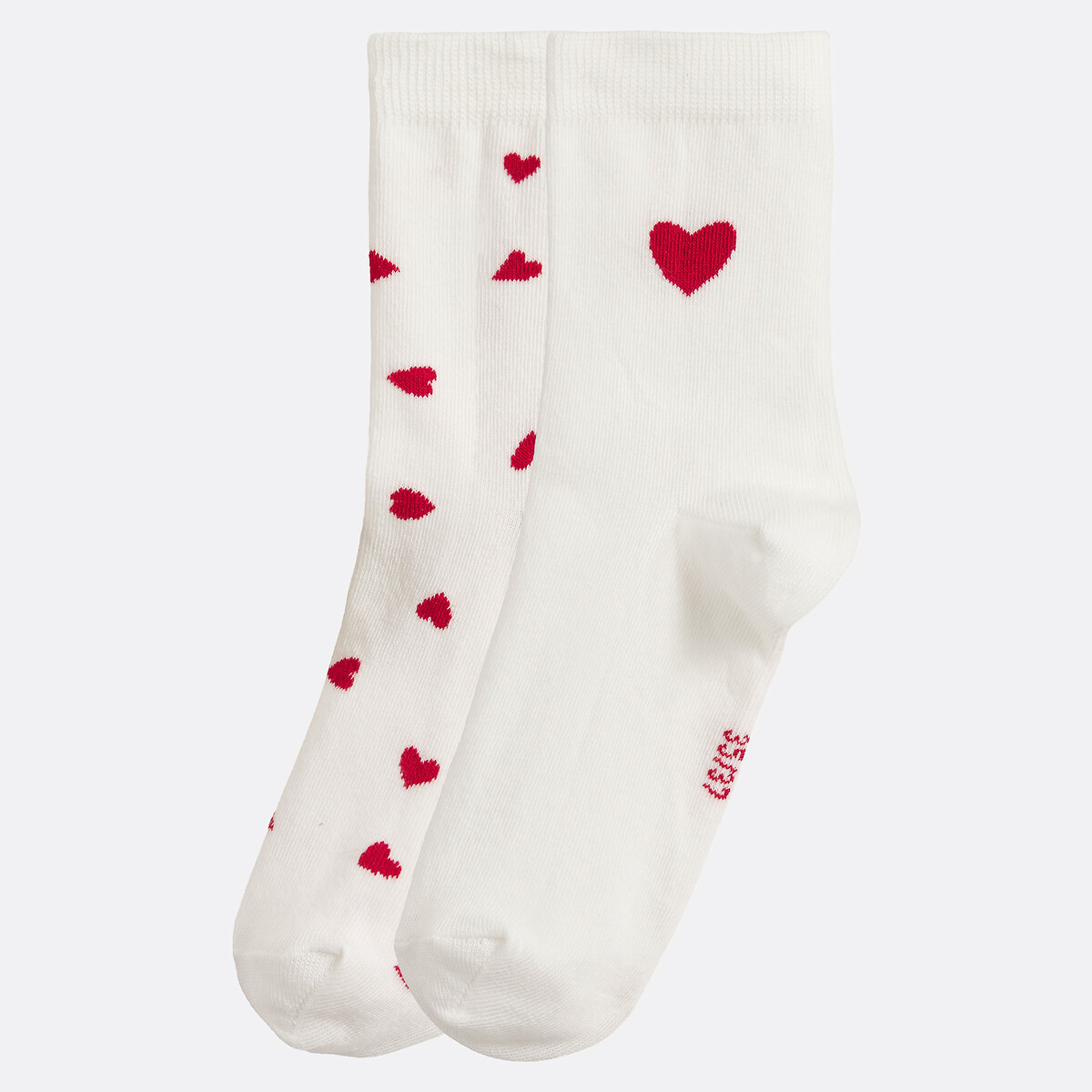 Set van 2 paar kousen hartenprint, LA REDOUTE COLLECTIONS