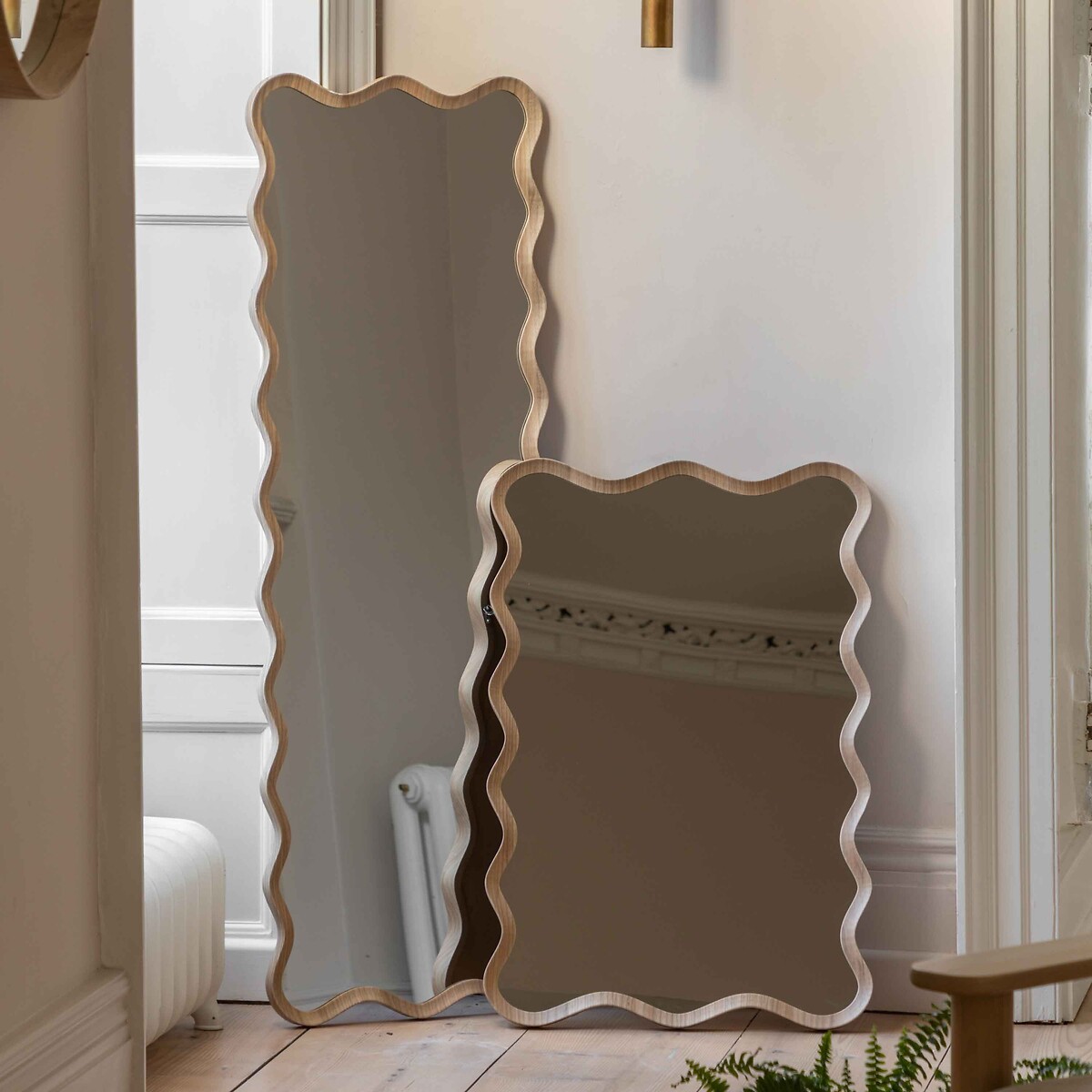50x150cm Wishaw Wiggle Leaner Mirror light wood, ÉDITÉ