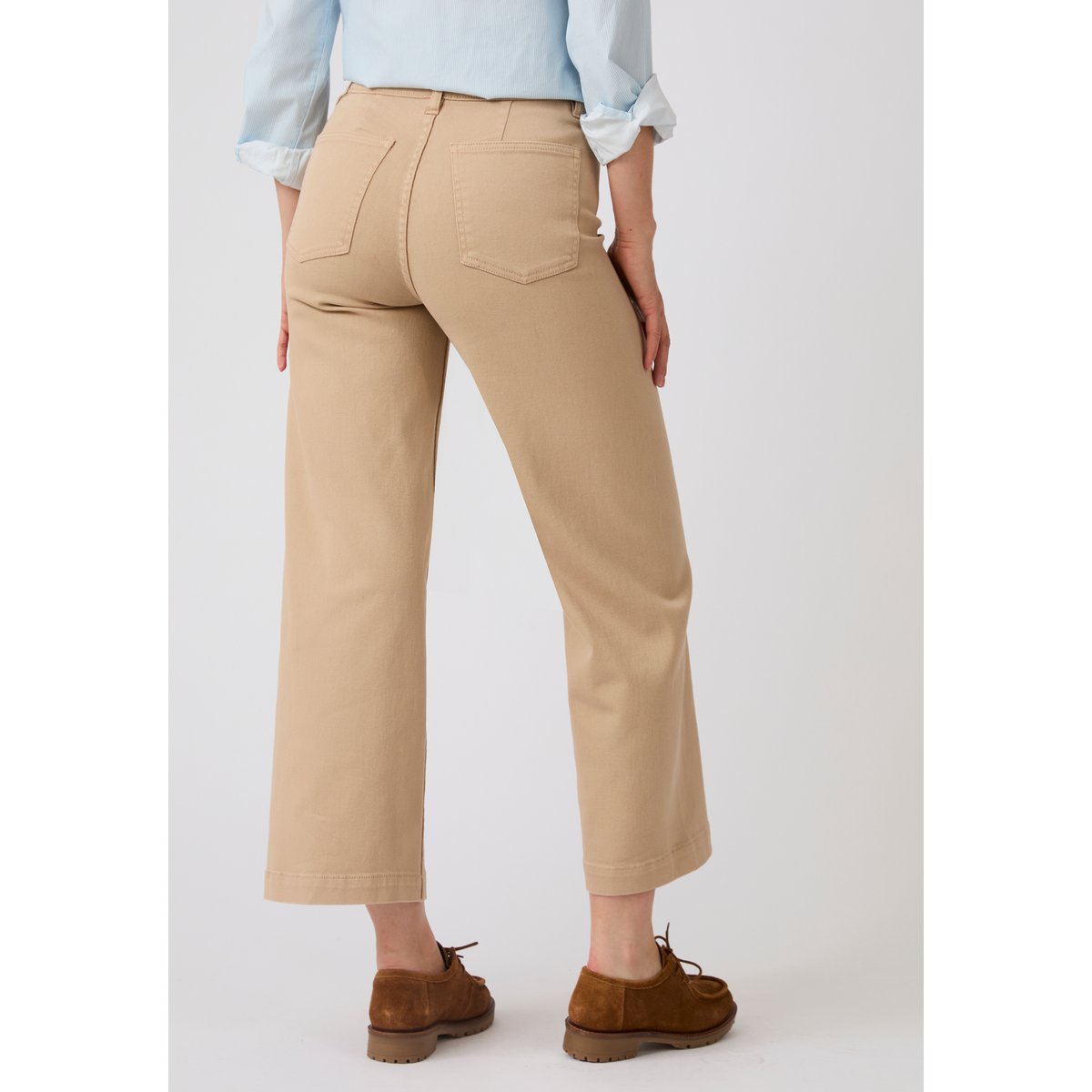 Jean large 7/8ème coloré marron beige, DAMART