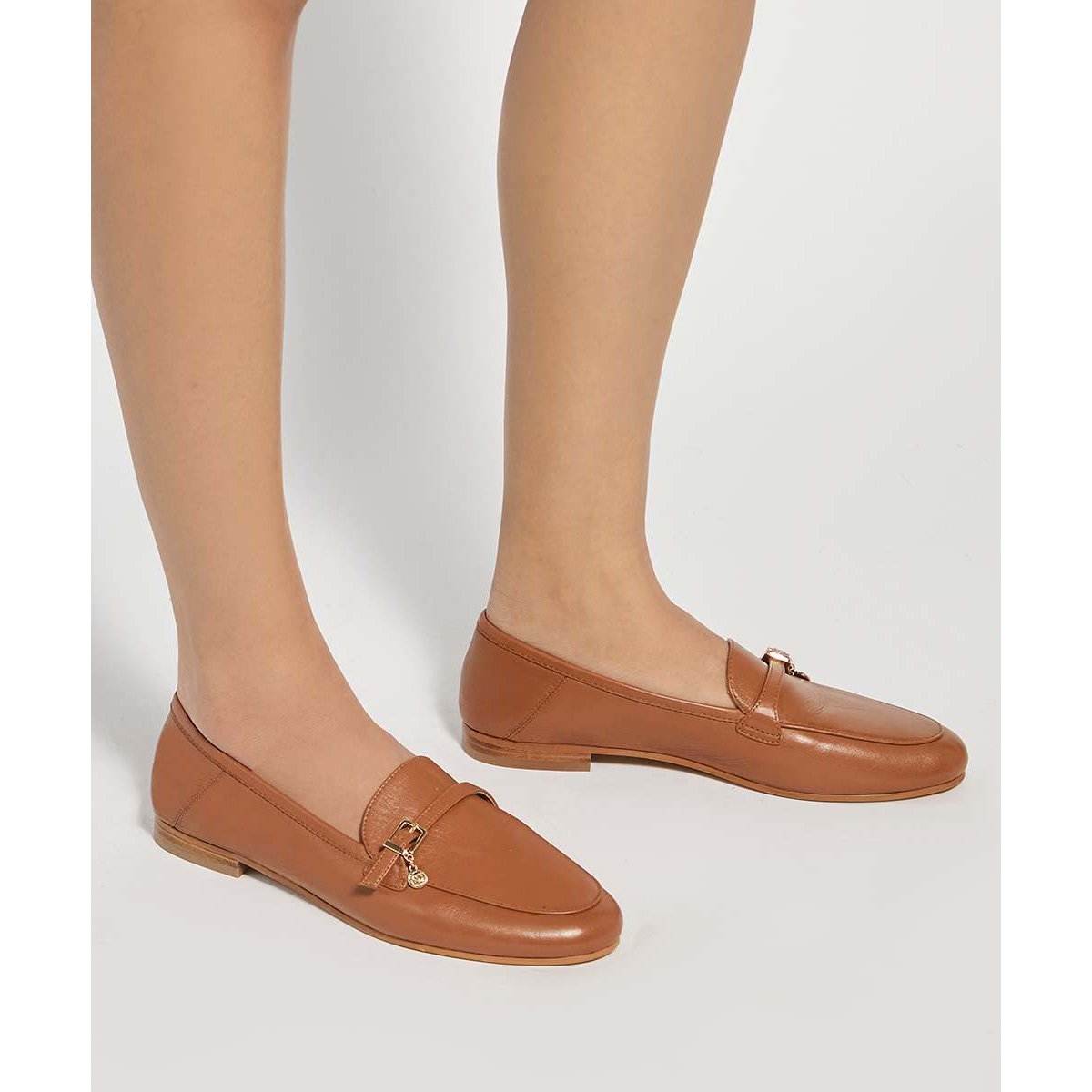 Mocassins en cuir avec breloque - GREYA tan-leather, DUNE LONDON