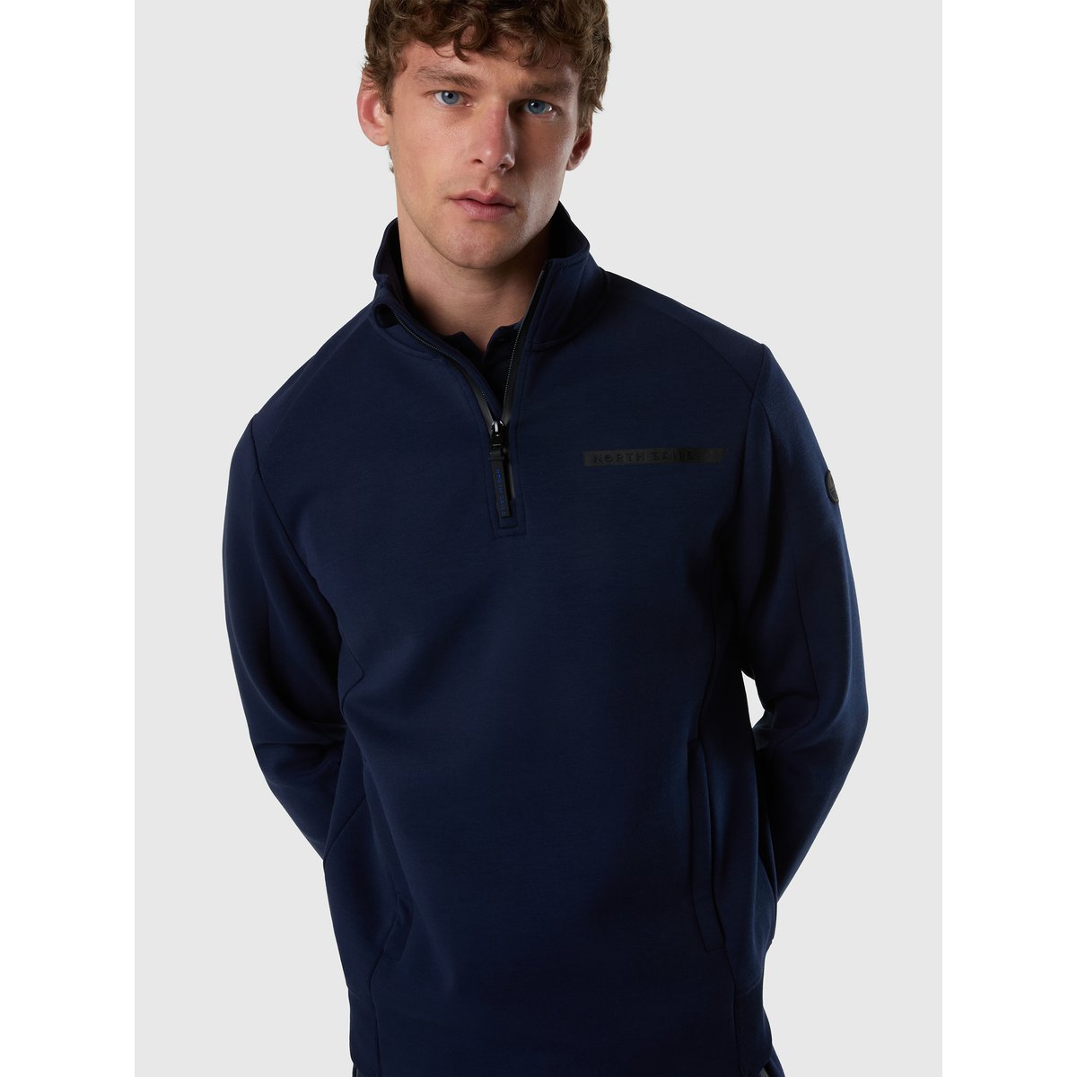 Sweat-shirt de plongée demi-fermeture bleu marine, NORTH SAILS