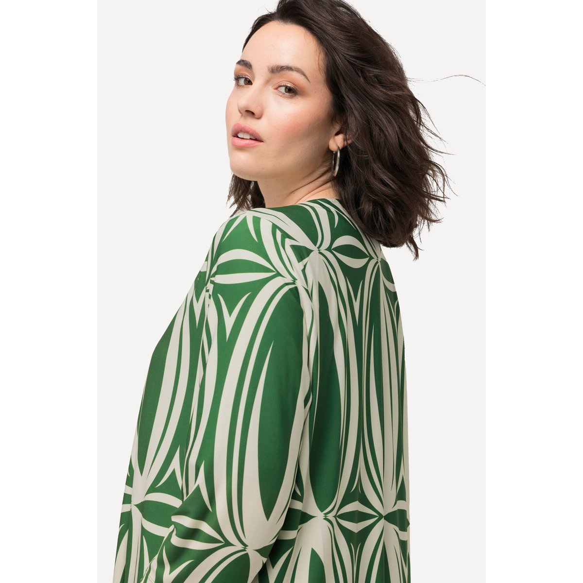Vestes t-shirt à imprimé graphique vert mousse, ULLA POPKEN