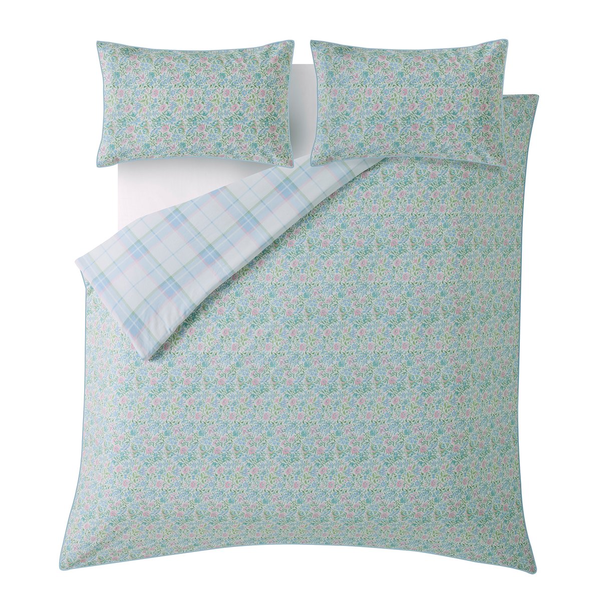 Parure de lit fleurie Sherston Powder Blue pour grand lit double bleu, rose, vert, LAURA ASHLEY