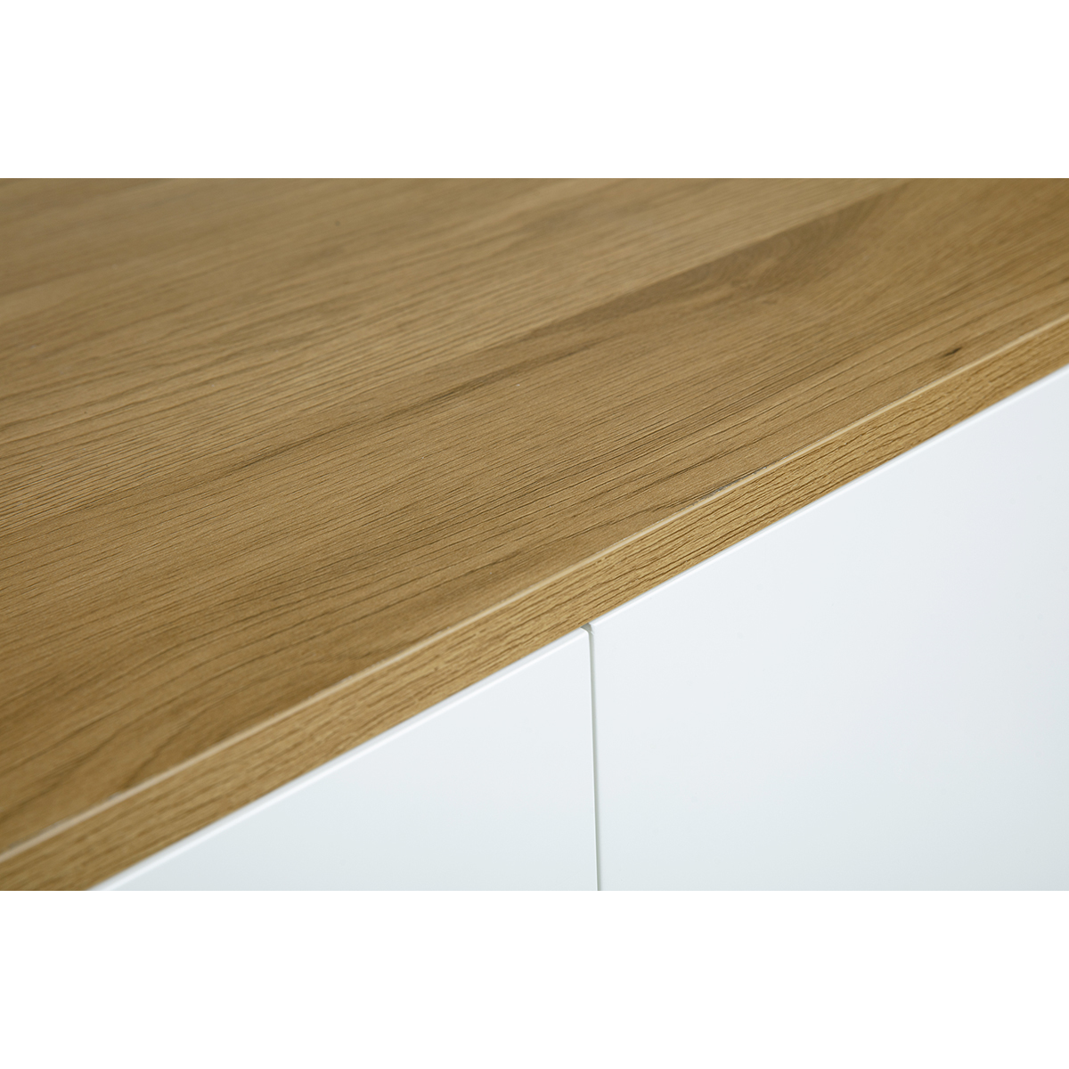 Buffet haut scandinave finition bois clair chêne et blanc L110 cm ANDERS blanc, MILIBOO