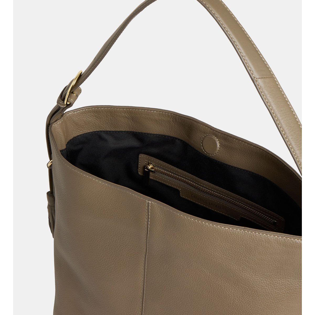 Sac cabas livia cuir marron taupe, GALERIES LAFAYETTE