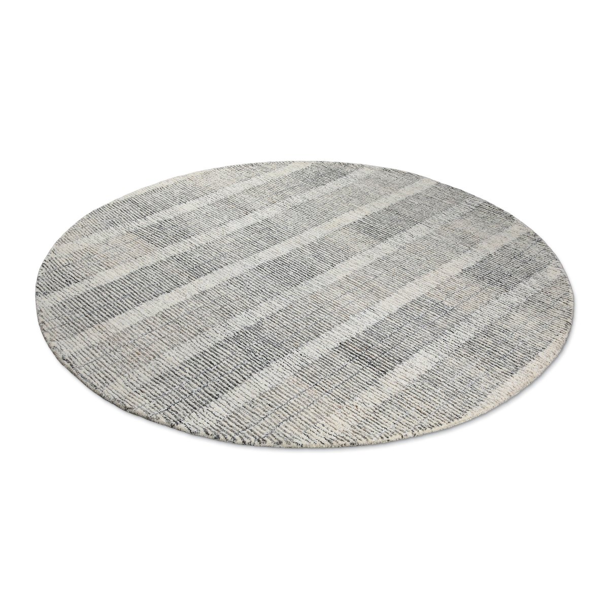 Tapis rond tufté main à rayures , Hamptons FORTY beige gris, WECON HOME