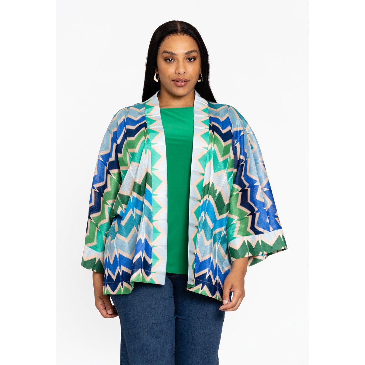 Kimono imprimée bleu, YOEK