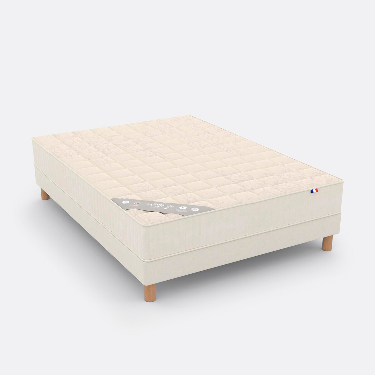 580-veren matrasset, medium-stevige ondersteuning, pluche comfort en boxspring linnen beige, LA REDOUTE INTERIEURS