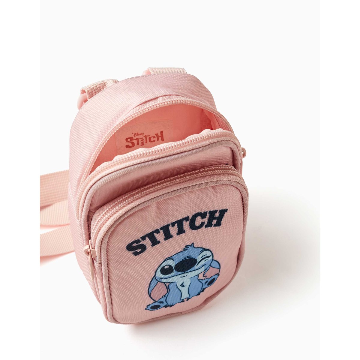 Sac téléphone avec imprimé Stitch et bandoulière réglable rose, ZIPPY