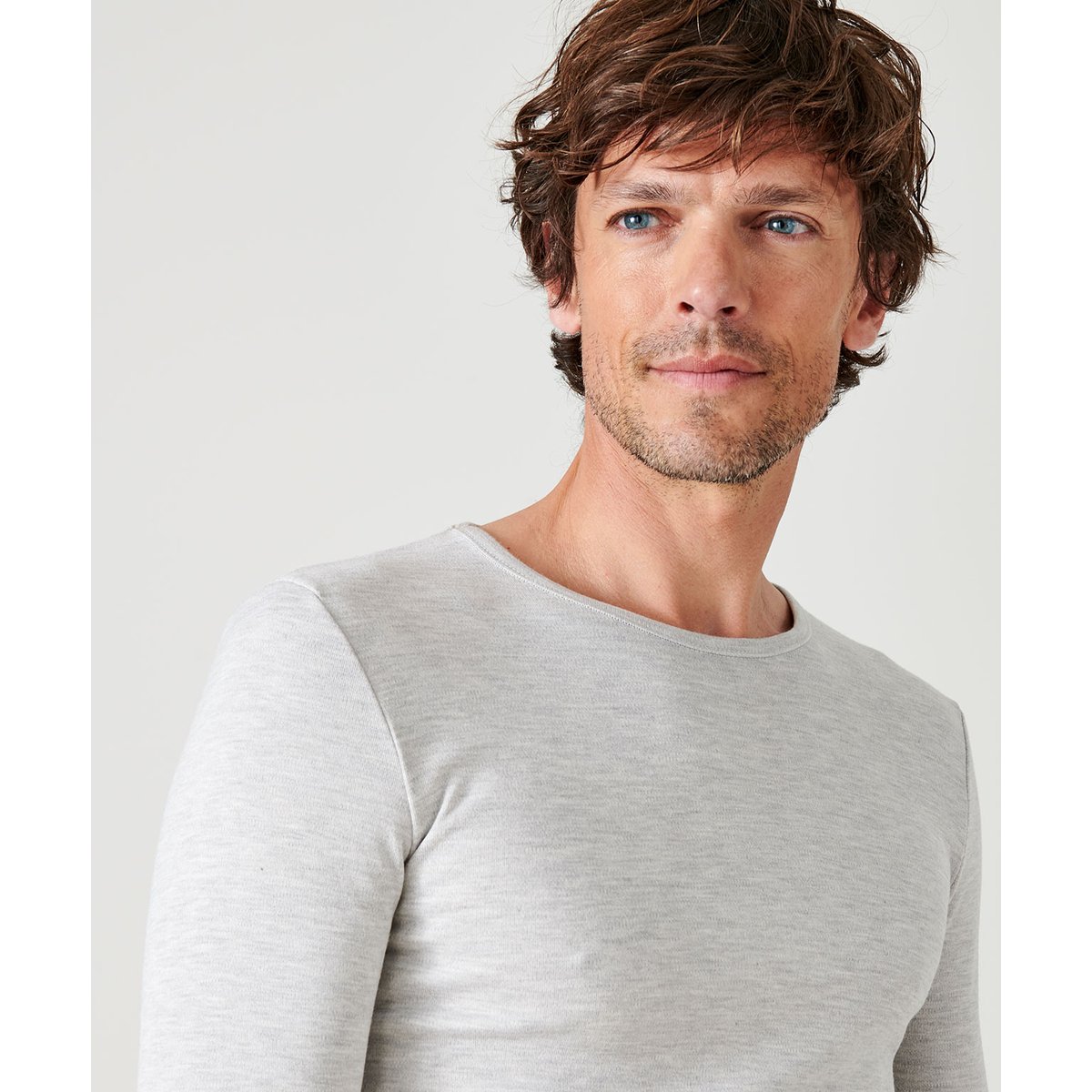 T-shirt manches longues Thermolactyl gris chiné, DAMART