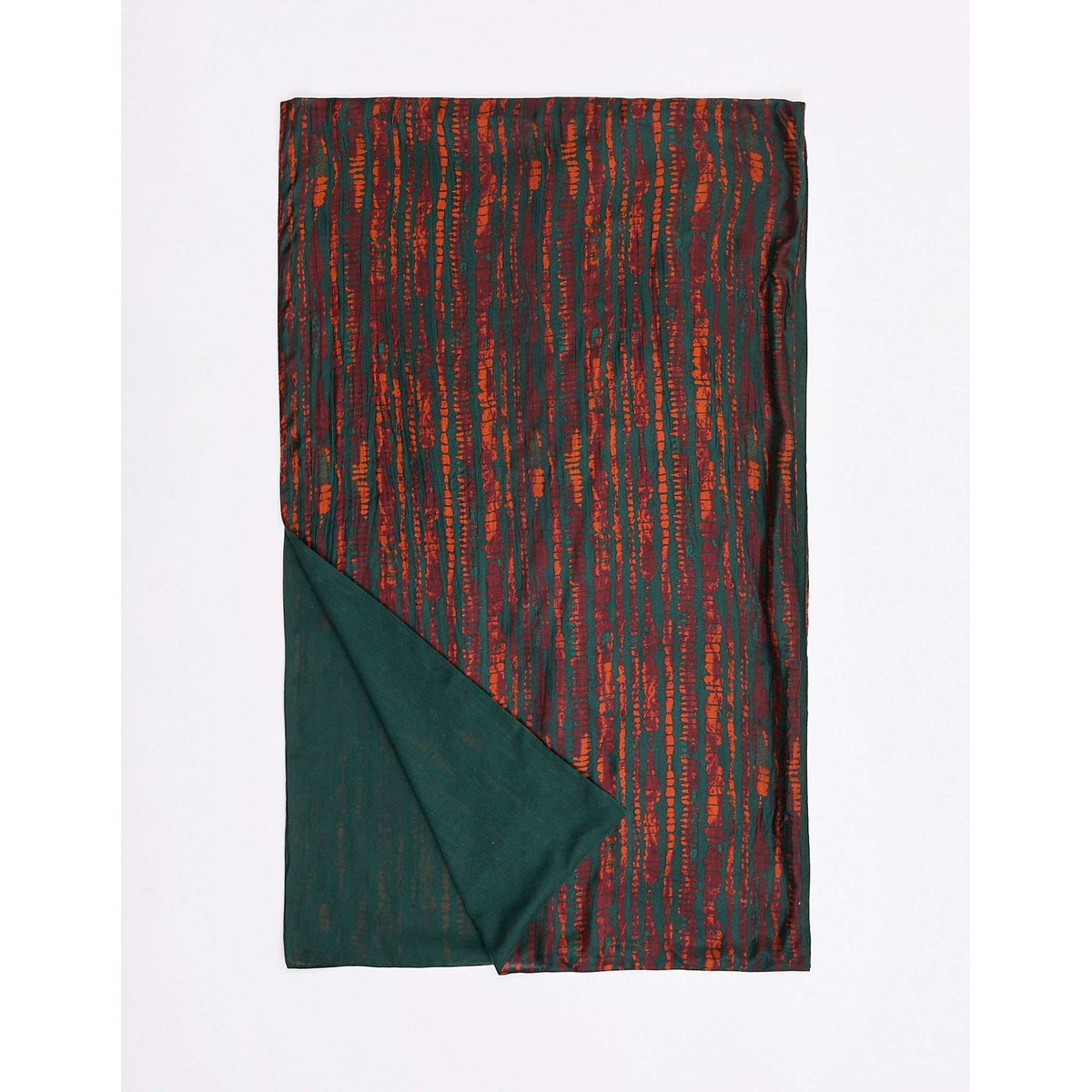 Foulard en soie doublé SOIE vert pinede, LA FIANCÉE