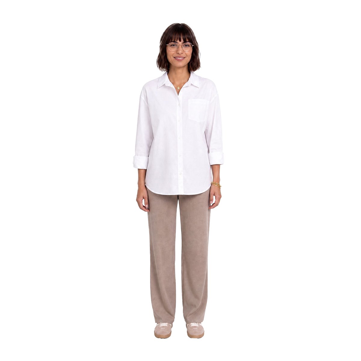 Pantalon de grossesse style yoga beige, VERTBAUDET