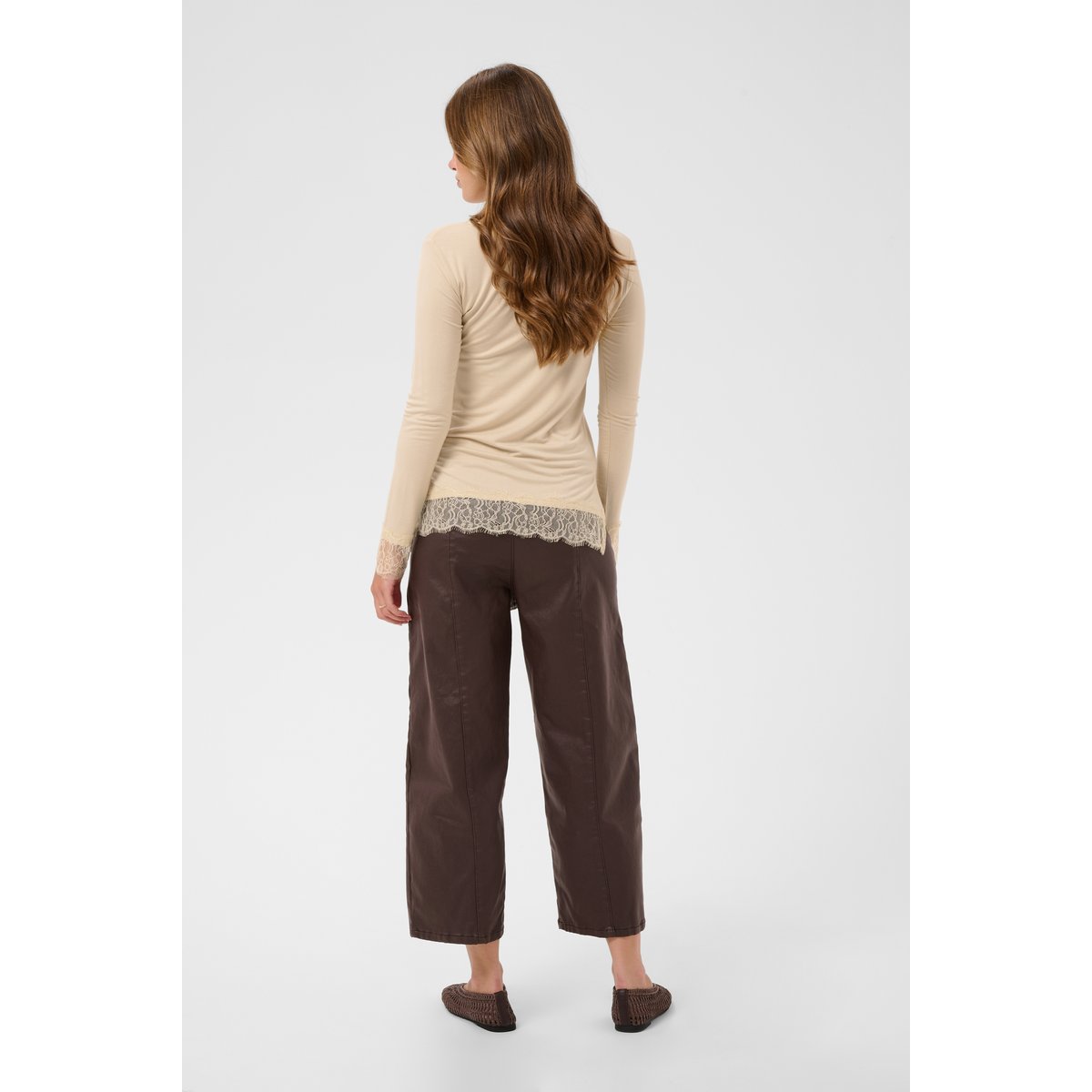 T-shirt à manches longues beige oatmeal, CREAM
