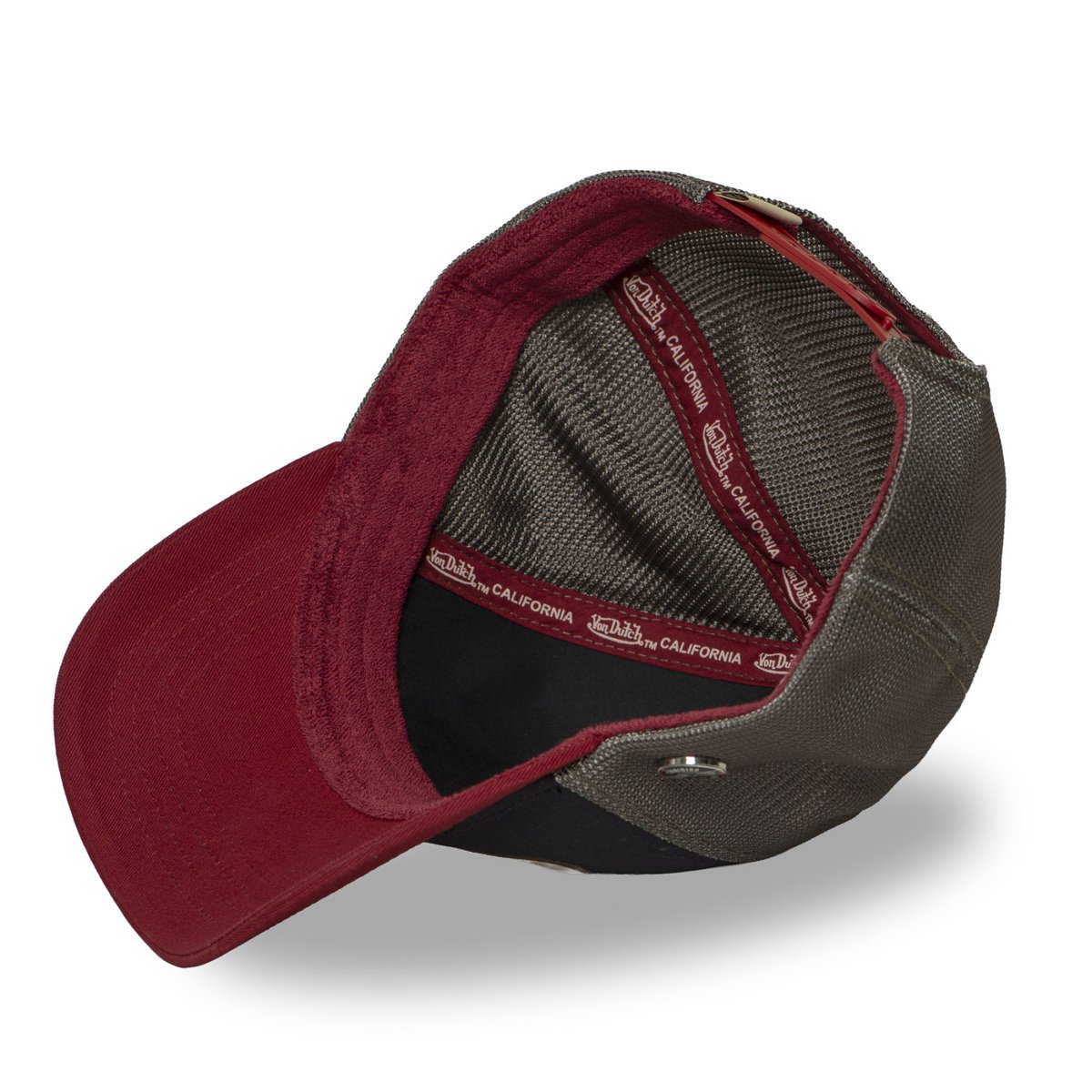 Casquette trucker TERRY bordeaux/bleu foncé/gris foncé, VON DUTCH