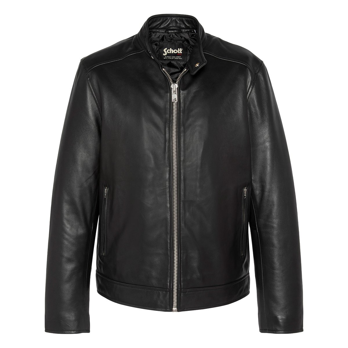 Biker jacket, lambskin leather noir, SCHOTT
