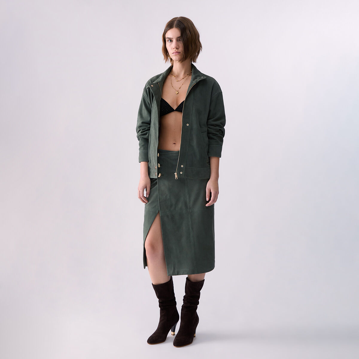 Blouson en daim sauge, LIU JO