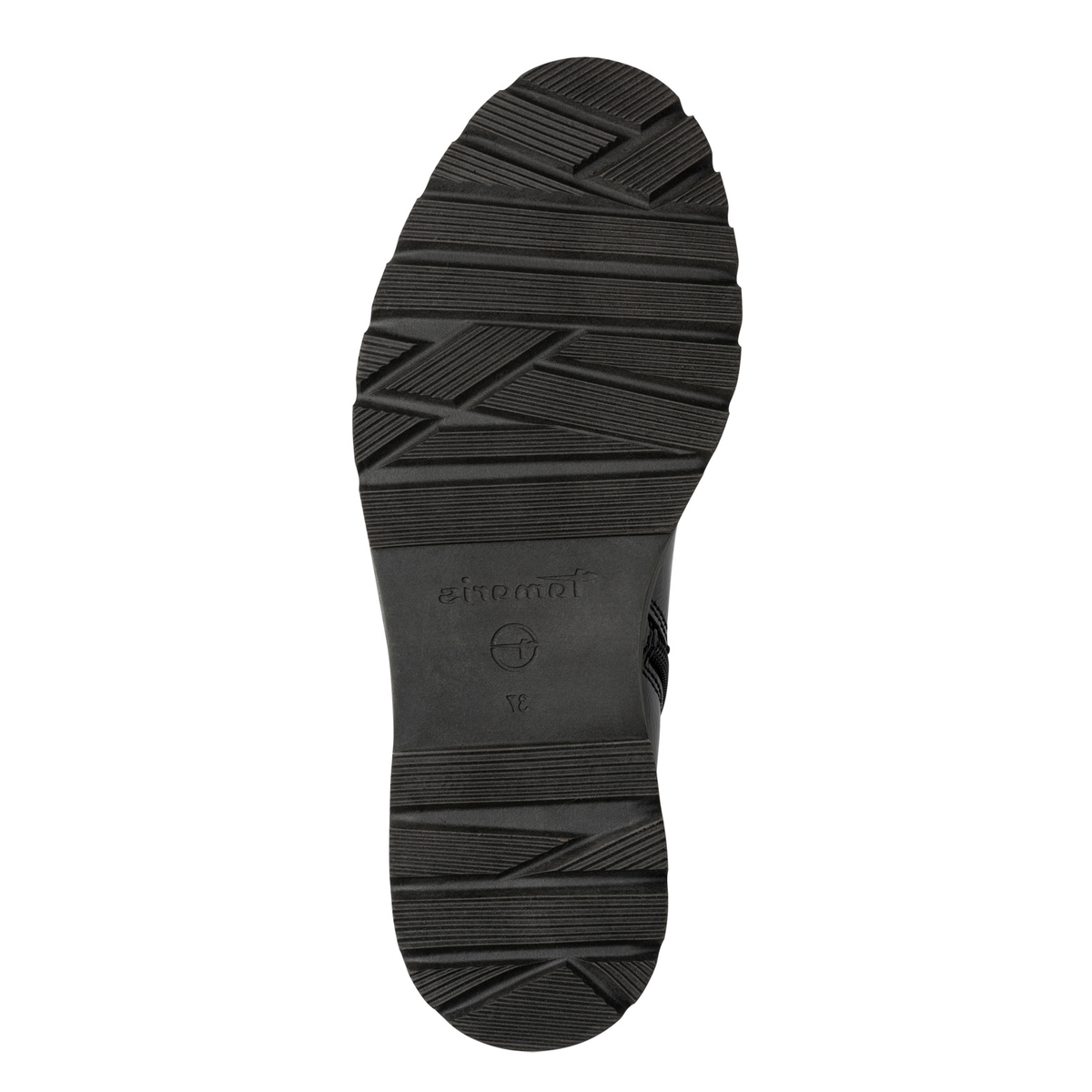 Bottine talon bloc noir laque, TAMARIS