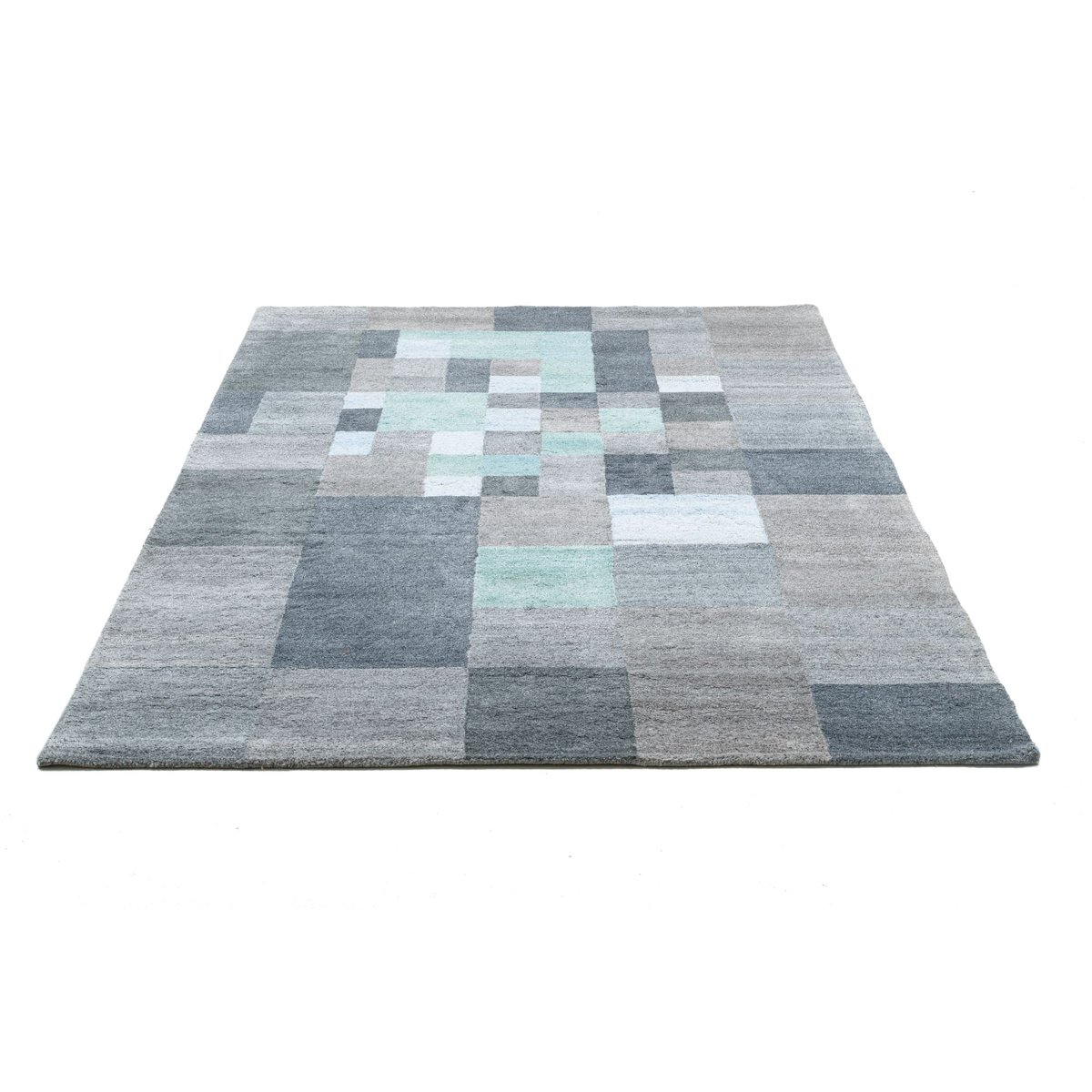 Tapis tufté main en viscose gris, THEKO